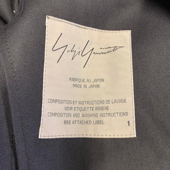 YOHJI YAMAMOTO Size S Black Cotton Notch Lapel Coat - Picture 8 of 13